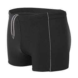 Aquarti Herren Badehose Kurz mit Kontrastpaspel, Farbe: Schwarz/Grau, Größe: XL von Aquarti