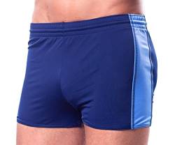 Aquarti Herren Badehose mit Kordelzug Gummibund, Farbe: Dunkelblau/Blau, Größe: L von Aquarti