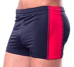 Aquarti Herren Badehose mit Kordelzug Gummibund, Farbe: Schwarz/Rot, Größe: 3XL von Aquarti