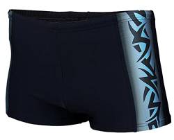 Aquarti Herren Kurze Badehose mit Streifen, Farbe: 13717C Schwarz/Blau, Größe: XL von Aquarti
