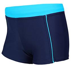 Aquarti Jungen Badehose Schwimmhose Seitliche Paspel Kinder Badeshorts, Farbe: 024 Dunkelblau/Blau, Größe: 134 von Aquarti