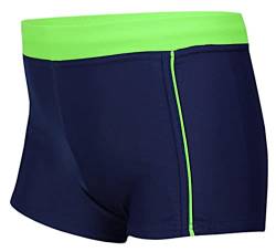 Aquarti Jungen Badehose Schwimmhose Seitliche Paspel Kinder Badeshorts, Farbe: 024 Dunkelblau/Grün, Größe: 122 von Aquarti