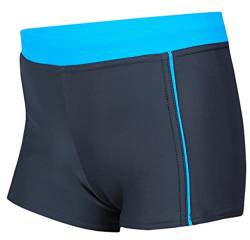 Aquarti Jungen Badehose Schwimmhose Seitliche Paspel Kinder Badeshorts, Farbe: 024 Graphit/Blau, Größe: 122 von Aquarti