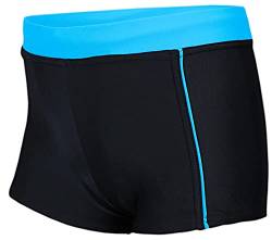 Aquarti Jungen Badehose Schwimmhose Seitliche Paspel Kinder Badeshorts, Farbe: 024 Schwarz/Blau, Größe: 128 von Aquarti