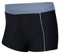 Aquarti Jungen Badehose Schwimmhose Seitliche Paspel Kinder Badeshorts, Farbe: 024 Schwarz/Grau, Größe: 158 von Aquarti