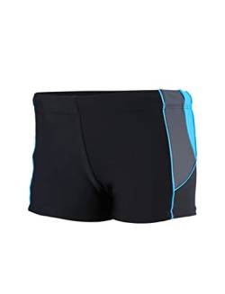 Aquarti Jungen Kurze Badehose mit Einsätzen Seitlich, Farbe: Schwarz/Graphit/Blau, Größe: 152 von Aquarti