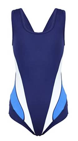Aquarti Mädchen Schwimmanzug Sportlich mit Y-Träger, Farbe: Dunkelblau/Blau, Größe: 128 von Aquarti