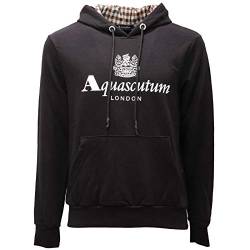 Aquascutum 2619AE Felpa Cappuccio Uomo Black Cotton Sweatshirt Man [XXL] von Aquascutum