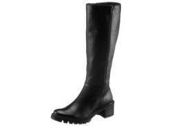 Stiefel ARA "DENVER" Gr. 8,5 (42,5), Normalschaft, schwarz Damen Schuhe Lederstiefel mit modischem Zierreißverschluss, Weite G (weit) von Ara