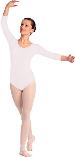 3/4 Kurzarm Damen Ballettanzug Klassischen Body, 2002 (M, Weiß) von Arabesque