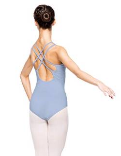 Bezaubernder Damen Ballettanzug Body mit Spaghettiträgern 2003 (L, Himmelblau) von Arabesque