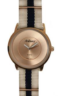 Arabians Herren Analog Quarz Uhr mit Stoff Armband DBH2187RTB von Arabians