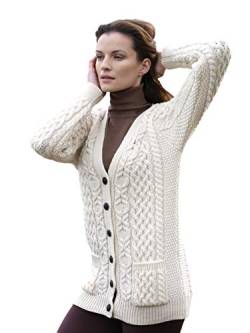 Aran Crafts Boyfriend-Cardigan, Natur von Aran Crafts