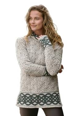 Aran Crafts Damen Ranelagh Jacquard Pullover, Haferflocken (Oatmeal), X-Klein von Aran Crafts