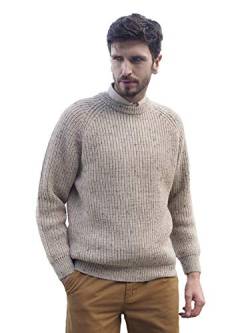 Aran Crafts Herren Fisherman Irish Rib Crew Neck Wool Sweater, Skiddaw, Medium von Aran Crafts