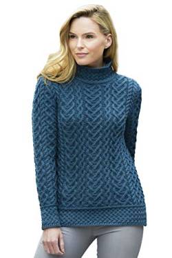 Westend Knitwear Damen Pullover Grün blaugrün One Size Gr. S, blaugrün von Aran Crafts