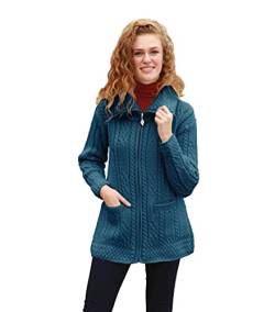 Arran Woollen Mills Irische Strickjacke mit Wollstrick (Blau, L) von Aran Woollen Mills