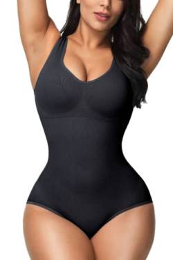 Aranmei Bodysuit Shapewear für Frauen Bauchweg Bodysuit Butt Lifter Shapewear Schlankheits Shaper Nahtlose Taille Trainer Skims Ganzkörper-Shapewear Weste Tops, Schwarz , 46 von Aranmei