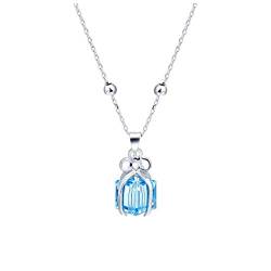 Arazi Halskette, Schmuck, kreativer blauer Geschenkbox-Anhänger, silberne Halskette, süßes Geschenk for Freundin, Liebesgeschenk-Halskette, quadratische Halskette von Arazi