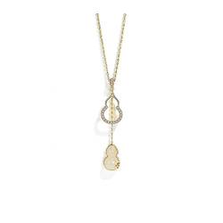Arazi Halskette Leichte Luxus Hetian Jade Anhänger Halskette Kreative Kürbis Halskette Silber Temperament Elegante Schlüsselbein Kette Damen Halskette von Arazi