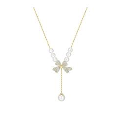 Arazi Halskette Mode Eleganter Stil Silber Süße Halskette Damen Leichte Luxus Halskette Kreative Perlenschleife Halskette Damen Halskette von Arazi