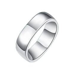 Arazi Ring, klassischer Ring aus glattem Weißgold for Damen, schlichtes und vielseitiges Handaccessoire (Size : 10) von Arazi