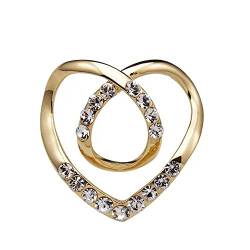 Arazi Schal-Schnalle, Schal-Clip, drei Ringe, Damen-Geschenk, Kristall, Modeschmuck, Schal-Ring (Color : Gold, Size : Medium) von Arazi