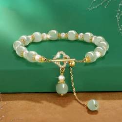 Hetian Jade Perlen Charm Armband Party Casual Perle Zirkon Modeschmuck for Frauen Geschenke,2 von Arazi