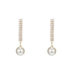 Ohrringe, trendige Perlen-Tropfenohrringe for Damen, modische 925er-Silbernadel, lange hängende Ohrringe, Hochzeitsschmuck, Ohrringe for Damen von Arazi