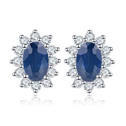 Ohrringe Damen Modeschmuck Blauer Saphir Sterling Silber Ohrringe 0,52 Karat Edelstein Eingelegter Kristall Glänzende elegante Ohrringe Ohrringe for Frauen von Arazi