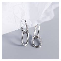 Ohrringe aus 925er-Sterlingsilber, geometrisch, oval, einfacher Metallstil, abnehmbare Ohrringe, Ohrringe for Damen von Arazi