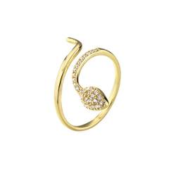 Wolframringe for Frauen, einfaches Design, Goldfarbe, Kupferring, Schlangenform, offener Ring for Frauen und Mädchen, einzigartiges Design, Partyschmuck von Arazi