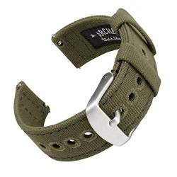 Archer Watch Straps - Canvas Quick Release Ersatzarmbänder - Uhrenarmband mit Schnellverschluss (Blasses Olivgrün, 22mm) von Archer Watch Straps