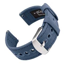 Archer Watch Straps - Canvas Quick Release Ersatzarmbänder - Uhrenarmband mit Schnellverschluss (Jeansblau, 20mm) von Archer Watch Straps