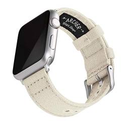 Archer Watch Straps - Canvas-Uhrenarmband für Apple Watch (Alabaster, Silber, 38/40/41mm) von Archer Watch Straps