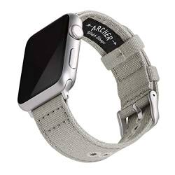 Archer Watch Straps - Canvas-Uhrenarmband für Apple Watch (Aschgrau, Silber, 38/40/41mm) von Archer Watch Straps