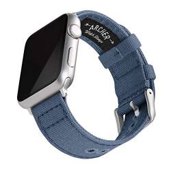 Archer Watch Straps - Canvas-Uhrenarmband für Apple Watch (Jeansblau, Silber, 38/40/41mm) von Archer Watch Straps