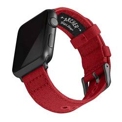 Archer Watch Straps - Canvas-Uhrenarmband für Apple Watch (Karminrot, Space Grau, 38/40/41mm) von Archer Watch Straps