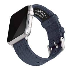 Archer Watch Straps - Canvas-Uhrenarmband für Apple Watch (Marineblau, Silber, 38/40/41mm) von Archer Watch Straps