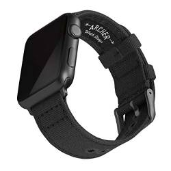Archer Watch Straps - Canvas-Uhrenarmband für Apple Watch (Schwarz, Space Grau, 38/40/41mm) von Archer Watch Straps