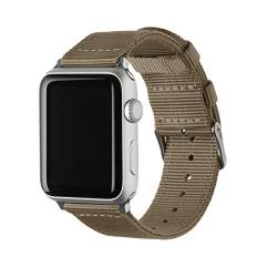 Archer Watch Straps - Nylon Uhrenarmband für Apple Watch - Khaki/Edelstahl, 38/40/41mm von Archer Watch Straps