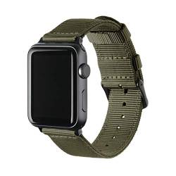 Archer Watch Straps - Nylon Uhrenarmband für Apple Watch - Olivgrün/Schwarz, 42/44/45/49mm von Archer Watch Straps