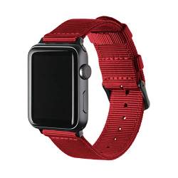 Archer Watch Straps - Nylon Uhrenarmband für Apple Watch - Rot/Schwarz, 42/44/45/49mm von Archer Watch Straps