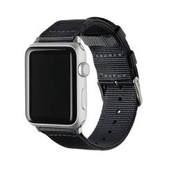 Archer Watch Straps - Nylon Uhrenarmband für Apple Watch - Schwarz/Edelstahl, 42/44/45/49mm von Archer Watch Straps