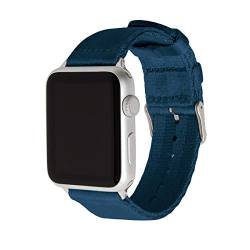 Archer Watch Straps - Premium-Uhrenarmbänder aus Nylon-Sitzgurtmaterial für die Apple Watch (Navy Blau/Edelstahl, 42/44/45mm) von Archer Watch Straps