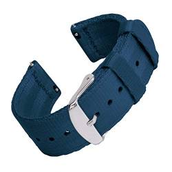 Archer Watch Straps - Premium-Uhrenarmbänder aus Nylon-Sitzgurtmaterial mit Schnellverschluss (Navy Blau, 18mm) von Archer Watch Straps