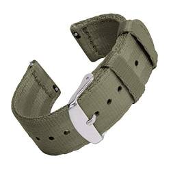 Archer Watch Straps - Premium-Uhrenarmbänder aus Nylon-Sitzgurtmaterial mit Schnellverschluss (Olivgrün, 18mm) von Archer Watch Straps