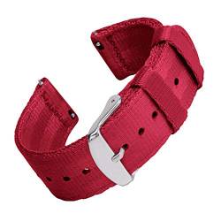 Archer Watch Straps - Premium-Uhrenarmbänder aus Nylon-Sitzgurtmaterial mit Schnellverschluss (Rot, 18mm) von Archer Watch Straps