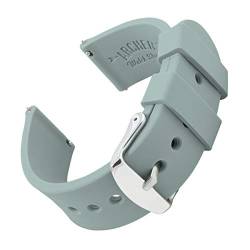 Archer Watch Straps - Uhrenarmbänder aus Silikon mit Schnellverschluss - Grün Grau, 21mm von Archer Watch Straps