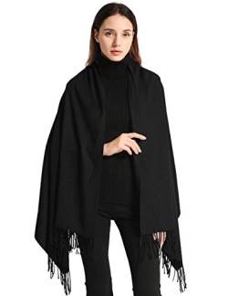 Arctic Penguin Pashmina Schal Kaschmir Stolen Damen Schultertuch für Frauen Hochzeit Kaschmirschal Herren Umschlagtuch Winter/ (Schwarz) von Arctic Penguin